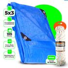 Lona Caminhão Grossa Resistente 5x3 Metros Piscina Cobertura 105 Micras + Corda 10 M Resistente