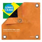 Lona Ck400 Laranja X Preta 9.5x3.5 Metros em Pvc Para Cobertura Estática