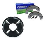 Lona Patim Freio Traseiro Cobreq + Bucha Coxim Borracha Acoplada Choque Coroa CG Titan Fan 150