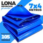 Lona Plástica 7x4 Metros Para Toldos E Acampamento Cobertura Piscina Garagem 105g Reforçada