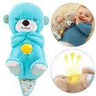 Lontra Pelúcia Fofinho Respira Dormir Para Bebê Com Luzes E Sons Linha Premium