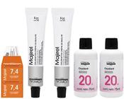 Loreal Kit 2 Coloração Majirel 7.4 Louro Acobreado 50g + 2 Água Oxigenada 20v 75ml