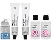 Loreal Kit Coloração Majirel 6 Louro Escuro + 6.1 Louro Escuro Acinzentado 50g + 2 Água Oxigenada 20v 75ml