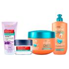 LOréal Paris Antioleosidade + Cachos Kit Gel de Limpeza Facial + Gel Creme Hidratante + Creme de Tratamento + Creme de Pentear