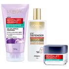 LOréal Paris Kit - Gel Oil Control Hialurônico 150g + Gel Creme Hidratante Oil Control 50ml + Protetor Solar Fluido Facial UV Defender FPS60 Média