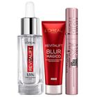 LOréal Paris + Maybelline Kit - Sérum Preenchedor 30ml + Primer Blur Mágico + Máscara de Cílios Lash Sensational Sky High