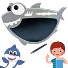 Lousa Digital Mágica Infantil Tipo Tablet Tubarão Colorida - Toy King