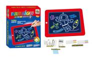 Lousa Mágica Com 6 Canetas Neon + Apagador Pad Mágico - Toy King