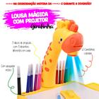 Lousa Mágica Infantil Mesinha de Atividades Com Projetor Girafinha - Amarela