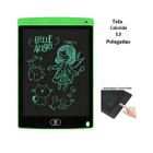 Lousa Mágica Tablet LCD Verde de 12" Lousa Mágica com Botão de Apagar Desenhar e Anotar - DRAIK