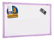 Lousa Quadro Branco 40x30cm Soft Lilas + 3 Canetas e Apagador