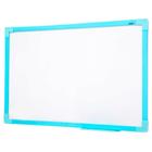 Lousa Quadro Branco 80x60cm Moldura Soft Azul + 4 Canetas - Stalo