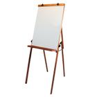 Lousa Quadro Branco Flip Chart Tela 90x60 cm Altura 180m Moldura Madeira com Porta Bloco de Folhas