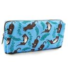 LPakin Bonito Lontra Tela Lápis Case Canvas Pen Bag Bolsa Gadget Estacionário Case Maquiagem Cosméticos Saco Kawaii Box