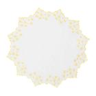 Lugar Americano Redondo Bordado Branco/Amarelo 45Cm Rafimex