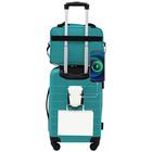 Luggage Wrangler Smart Teal com porta-copos, porta USB de 20 polegadas