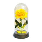 Luminária A Rosa Encantada Amarela 20 Cm Base Ouro Quente