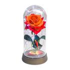 Luminária A Rosa Encantada Laranja 20 Cm Base Ouro Frio