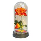 Luminária A Rosa Encantada Laranja 20 Cm Base Ouro Quente