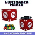 Luminaria Abajur Cubo Bloco Super Mario Bross VERMELHA geek