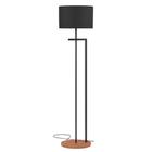 luminaria abajur de chão base mdf pes de ferro preto cupula Preto bivolt