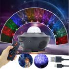 Luminária Abajur Gira Projetor Estrelas Galaxia Musica Bluetooth Usb Luz Led