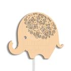 Luminária Abajur Parede Elefante Madeira G9 30cm Decoração