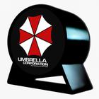 Luminária Abajur Redonda Resident Evil Umbrella Corporation Decoração Gamer