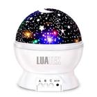 Luminaria Abajur Rotativa Projetor Globo Estrela (Branca)