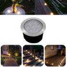 Luminária Balizador Spot Led SMD Em PVC De 7W Luz Branco Quente De Embutir Em Piso Chão Solo Gramado Jardim Escada