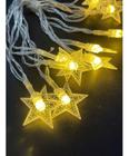 Luminária Cordão De Estrelas/10 Bolas Para Decoração Festa