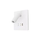 Luminária de Cabeceira Mobby Branco - 5W, Spot 3W, USB - Opus