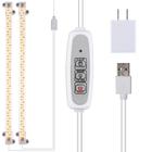 Luminária de Cultivo RWNTAO - 2 Cabeças, Espectro Completo 10W com Temporizador