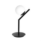 Luminária de Mesa Apex na Cor Preto com Globo Branco Fosco para 1 Lâmpada G9 Bivolt - TP-LM-APEX-PT