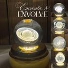 Luminária de Mesa com rotação infinita em Esfera de Cristal 3d Decorativa Abajur Presente