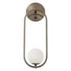 Luminária De Parede Oval Aro Globo Vidro Interruptor Bronze - Single Light