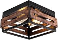 Luminária de teto MAYNA 2-Light Flush Mount Rustic