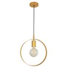 Luminária De Teto Pendente Anel Círculo Quarto Cama Dourado - SingleLight