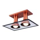 Luminária de Teto Plafon de Sobrepor Cobre p/ 02 Lâmpadas E27 Vidro Bivolt - Startec