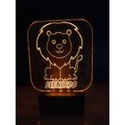 Luminária Decorativa Abajur Led Leãozinho Personalizada Nome - Woodback