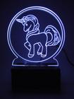 Luminária Decorativa Abajur Led Unicórnio Personalizada Nome - Woodback