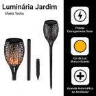 Luminaria Espeto Jardim LED Tocha Chama Solar Fogo IP67 Uso Externo - MULTICARCA