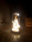 Luminária Imagem Nossa Senhora De Nazaré Mãe De Jesus Redoma e Luzes de LED Branco Quente