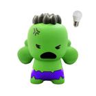 Luminária Infantil Incrível Hulk Kawaii Marvel Avengers Vingadores com Lâmpada LED - DecorFun