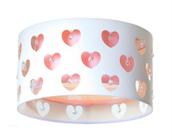 Luminária infantil plafon corações c/ cristais rosa 30x16