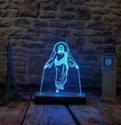 Luminária Jesus Cristo Azul Personalizada