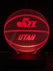 Luminária Led, 16 Cores, Utah Jazz, Basquete, Bola, Decoração - Avelar Criações