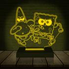 Luminária Led 3D Bob Esponja Patrick Abajur Presente Criativo Decoração