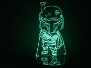 Luminária Led 3d Boba Fett Star Wars Chibi - Geeknario