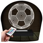 Luminária Led 3D Bola Futebol Abajur Presente Criativo Decoração